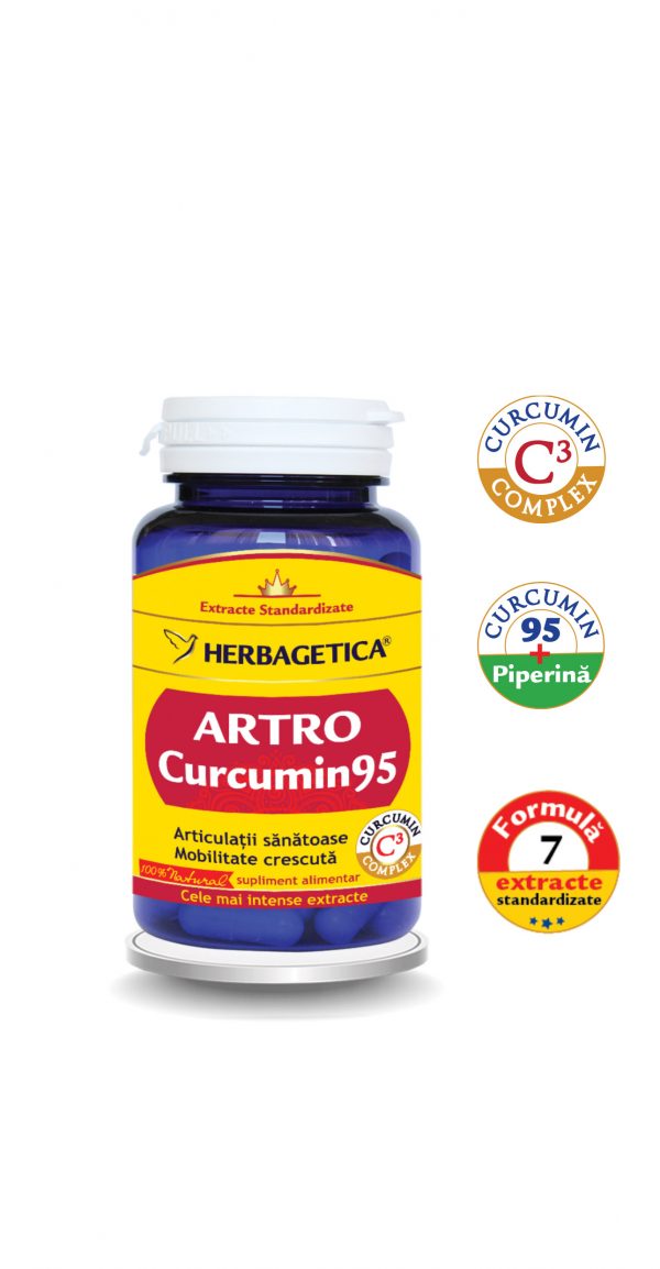 Artro Curcumin 95 - Herbagetica, 60 capsule (Articulatii) - ascorcraiova.ro